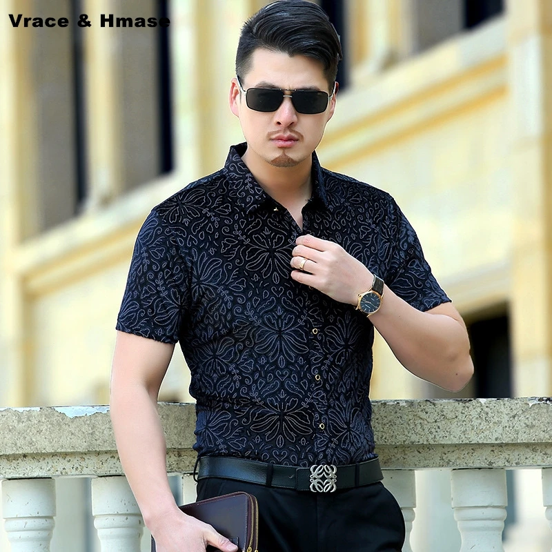 

Летняя Новинка, крутая дышащая качественная рубашка для мужчин, модная повседневная Облегающая рубашка в американском стиле с короткими рукавами