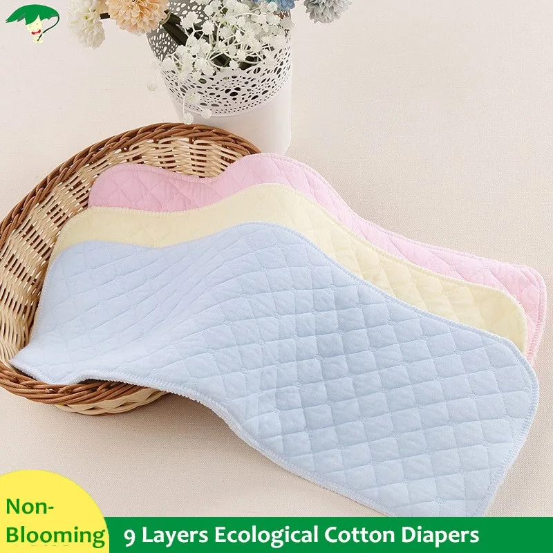 Супер Абсорбирующие подгузники из чистого хлопка 3/6/9 слоев Детские Подгузники