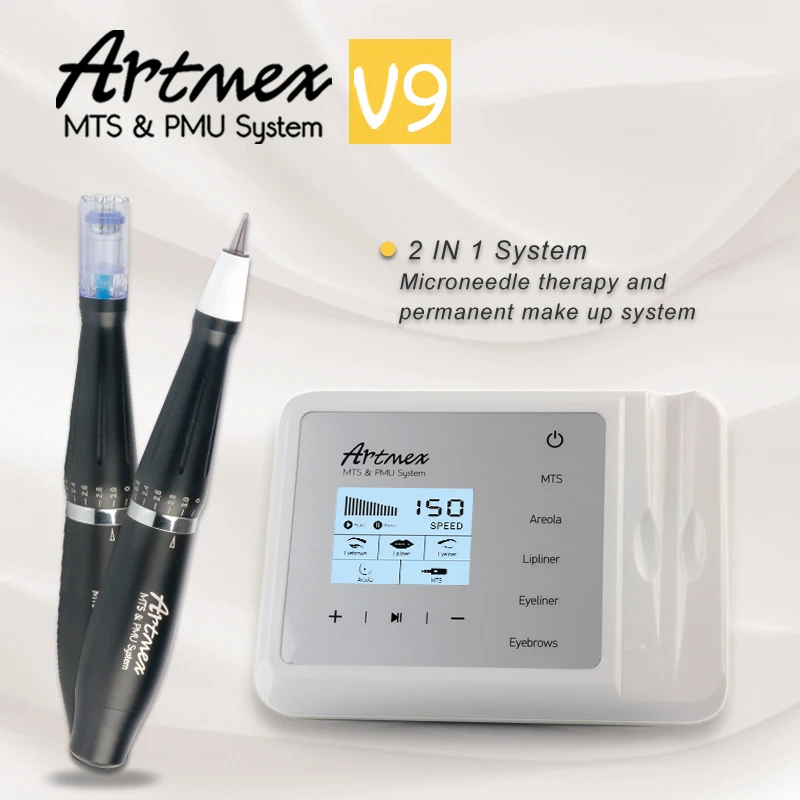 Artmex V9 поворотная ручка Перманентный тату машинка для макияжа MTS PMU system с V9 иглой татуировки