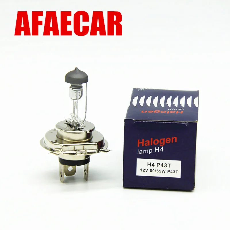 AFAECAR 10 шт./лот H4 12 в 60/55 Вт галогенные лампы 4300K яркий белый дальний ближний свет