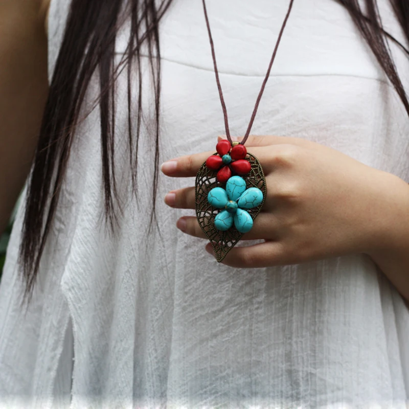 Китайские украшения этническое винтажное ожерелье тайские из натурального