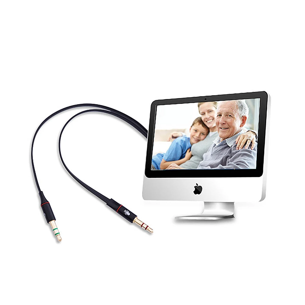 

3.5mm 1/8 Stereo Female Mini Jack to 2 Male AUX Plug Adapter Audio Y Cable New