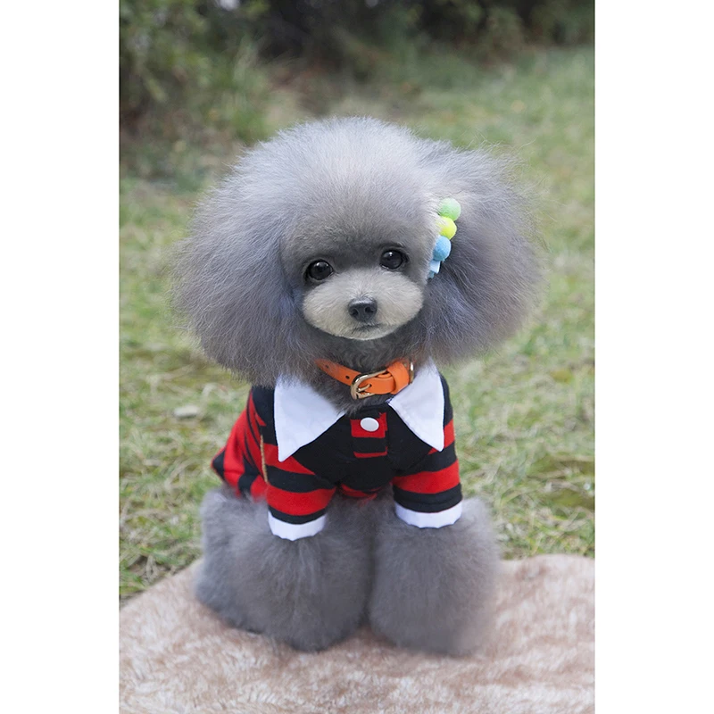 Новый дизайн для домашних собак футболка-поло в красную/синюю полоску недорогие