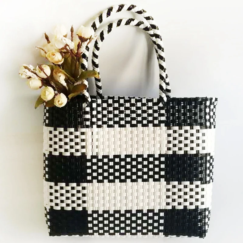 Летняя женская прочная плетеная Солома Пляжная Сумка льняная тканая сумка трава