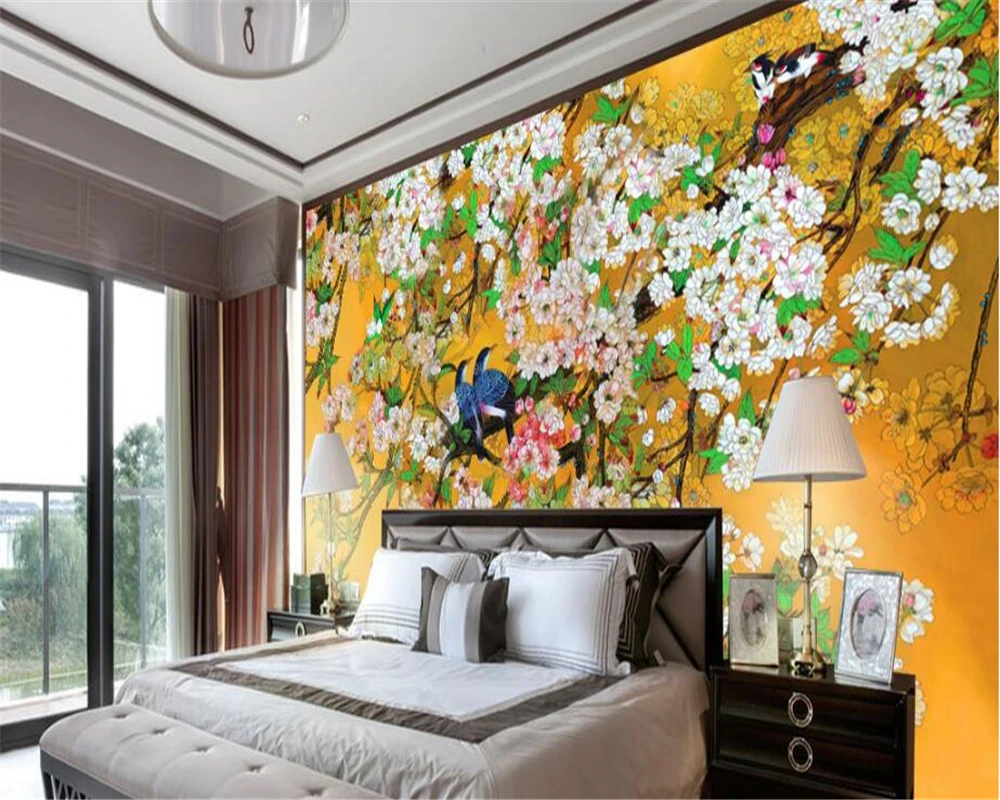 Красивые обои beibehang китайская ручная роспись цветы и птицы мандаринки утки