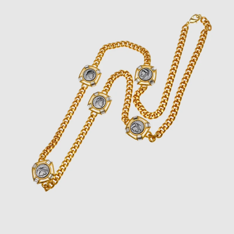Винтажное ожерелье с портретом аморота золотого цвета|fashion necklace|necklace fashionvintage