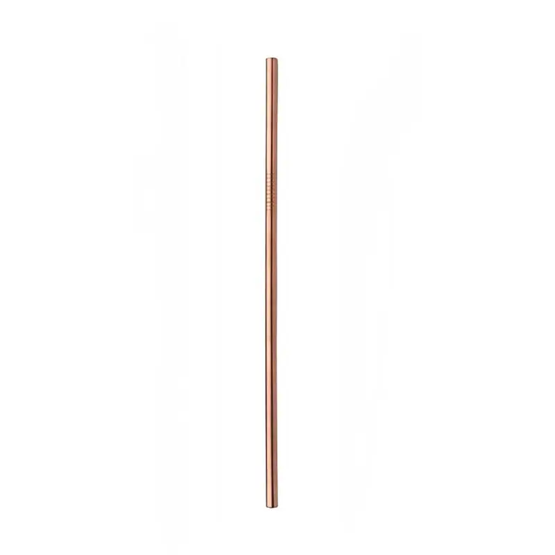 rose gold straight Urijk Reusablew питьевой Stra бар приборы из нержавеющей стали соломенная кружка-термос с соломкой силиконовый рукав с щетка для чистки высокого качества - Цвет: rose gold straight