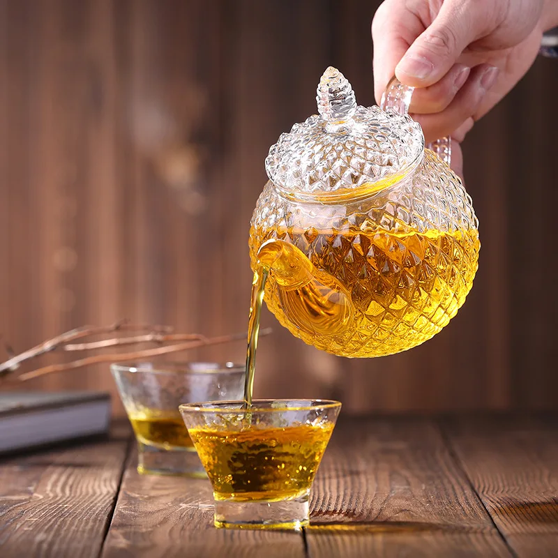 Высококачественный стеклянный чайный горшок каравель с благородной фигурой