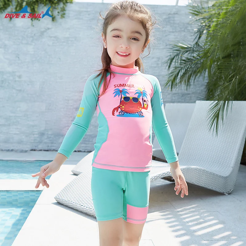 Детские быстросохнущие трусики с длинными рукавами летний купальный костюм