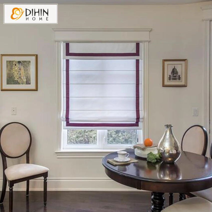 

New Custom Roman Shades With Banded and Valance Light Filter / Full Blackout Roman Shades Customized Window Curtains