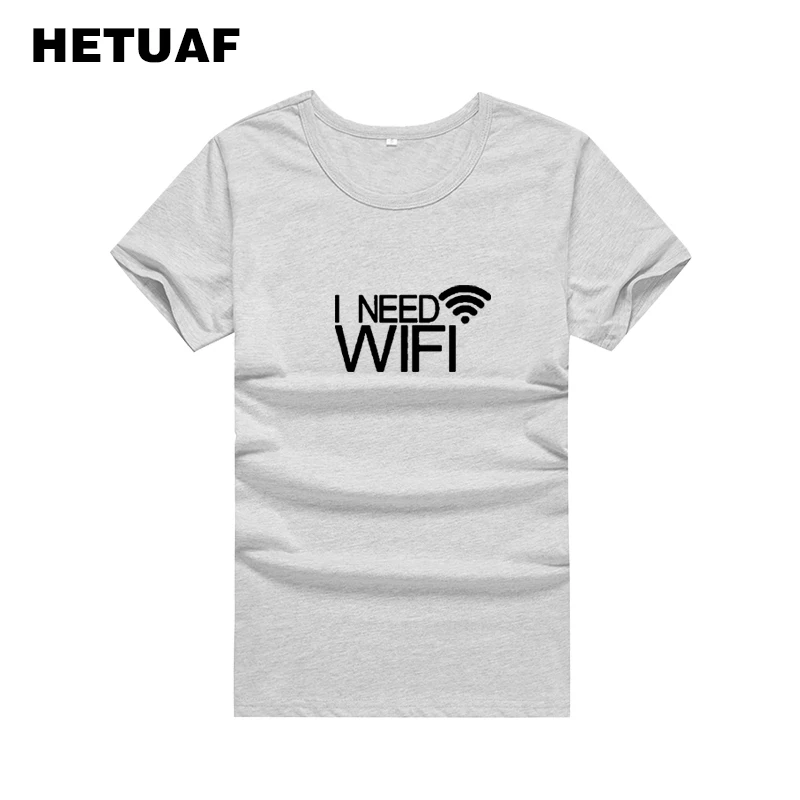 Женские футболки с принтом HETUAF I NEED WIFI футболка в стиле Харадзюку хип хоп панк рок