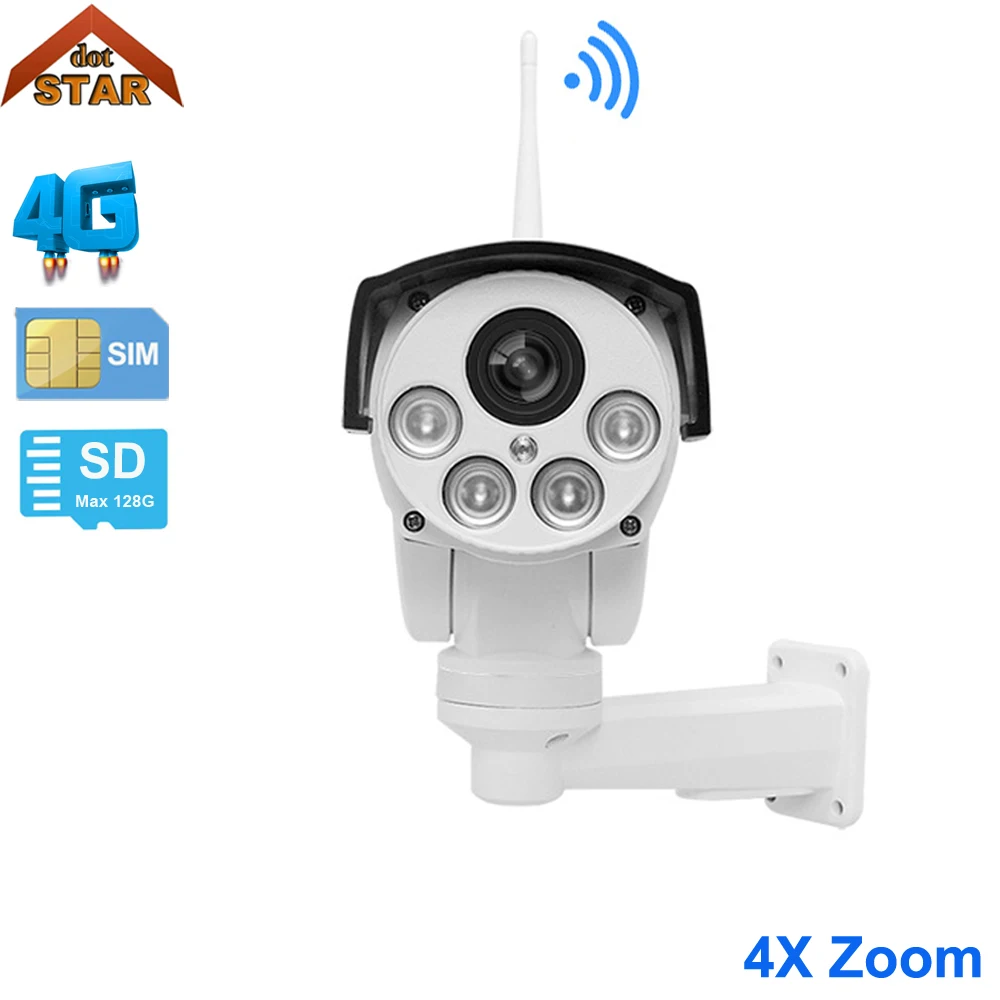 Stardot HD 960 P 1080 IP камера Wifi 3g 4g sim карта наружная наблюдения с датчиком PTZ 4X зум