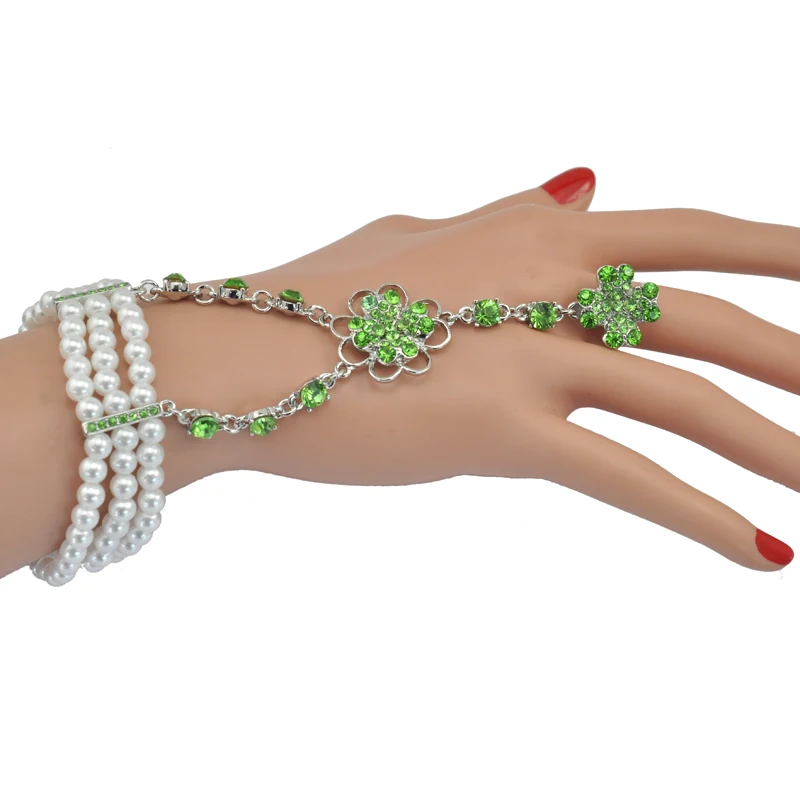 Браслет с цепочкой и жемчугом Happy Clovers для девочек модный аксессуар свадьбы