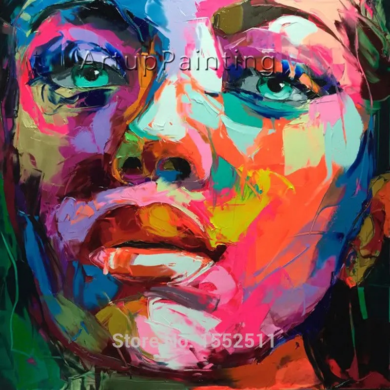 Лицо картина маслом на холсте Франсуаза Nielly настенные художественные картины для гостиной Тяжелая Текстура палитра нож caudros украшение