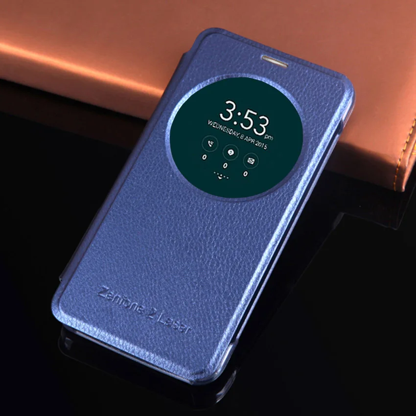 Умный чехол с кругом для Asus Zenfone 2 Laser ZE500KL ZE500KG 5 0 дюйма откидной функцией
