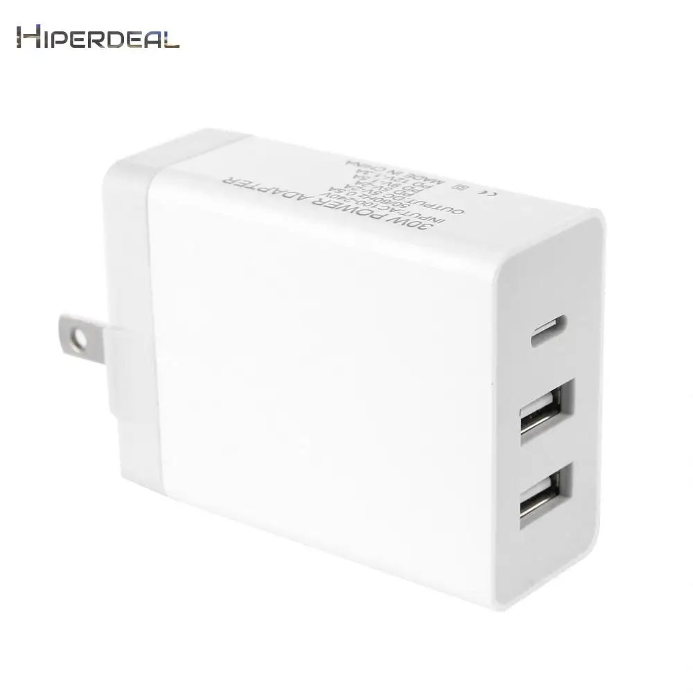 Профессиональный адаптер США AD/AC 30 Вт двойной USB Type C настенный PD зарядное