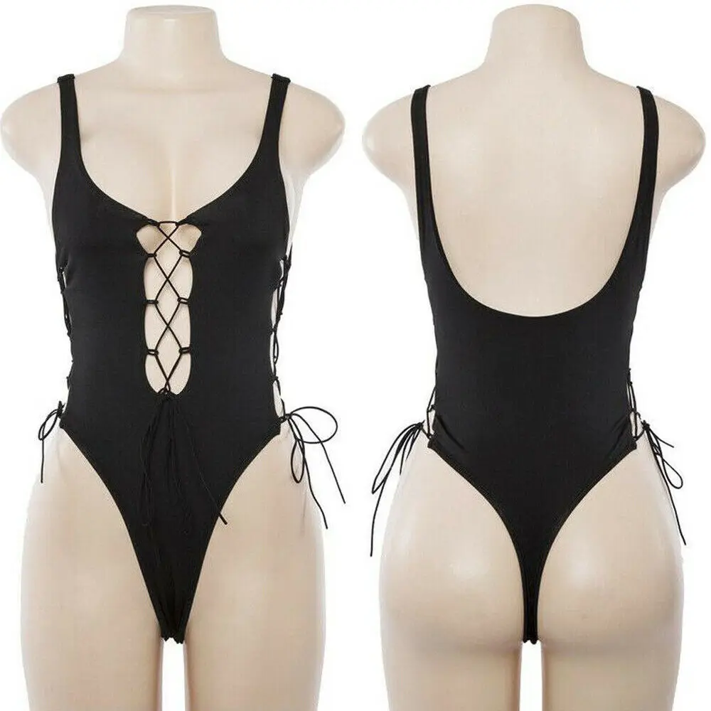 

One-Piece Suit 2019 Women's Sexy One Piece Bikini V-Neck Swimsuit Swimwear Beachwear Push-up Bandage Swimsuit Bodysuit Monokini
