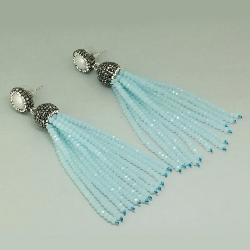 Новинка модные мятно-зеленые светло-голубые темно-розовые 12 рядов толстые бусины