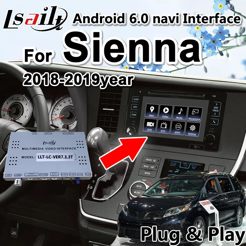 Lsailt Android видео интерфейс навигационная коробка для Toyota Sienna-19 TOUCH3 Panasonic Pioneer модель поддержка carpaly, приложение