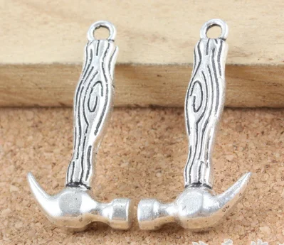 

30pcs charms hammer Alloy Pendants 31x15x5mm 3.2g Antique silver Handmade Jewelry Making DIY European accessories