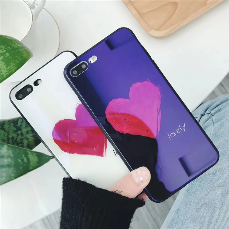 Tfshining Роскошные закаленное Стекло чехол для Apple IPhone X 10 7 8 6 6s плюс Симпатичные