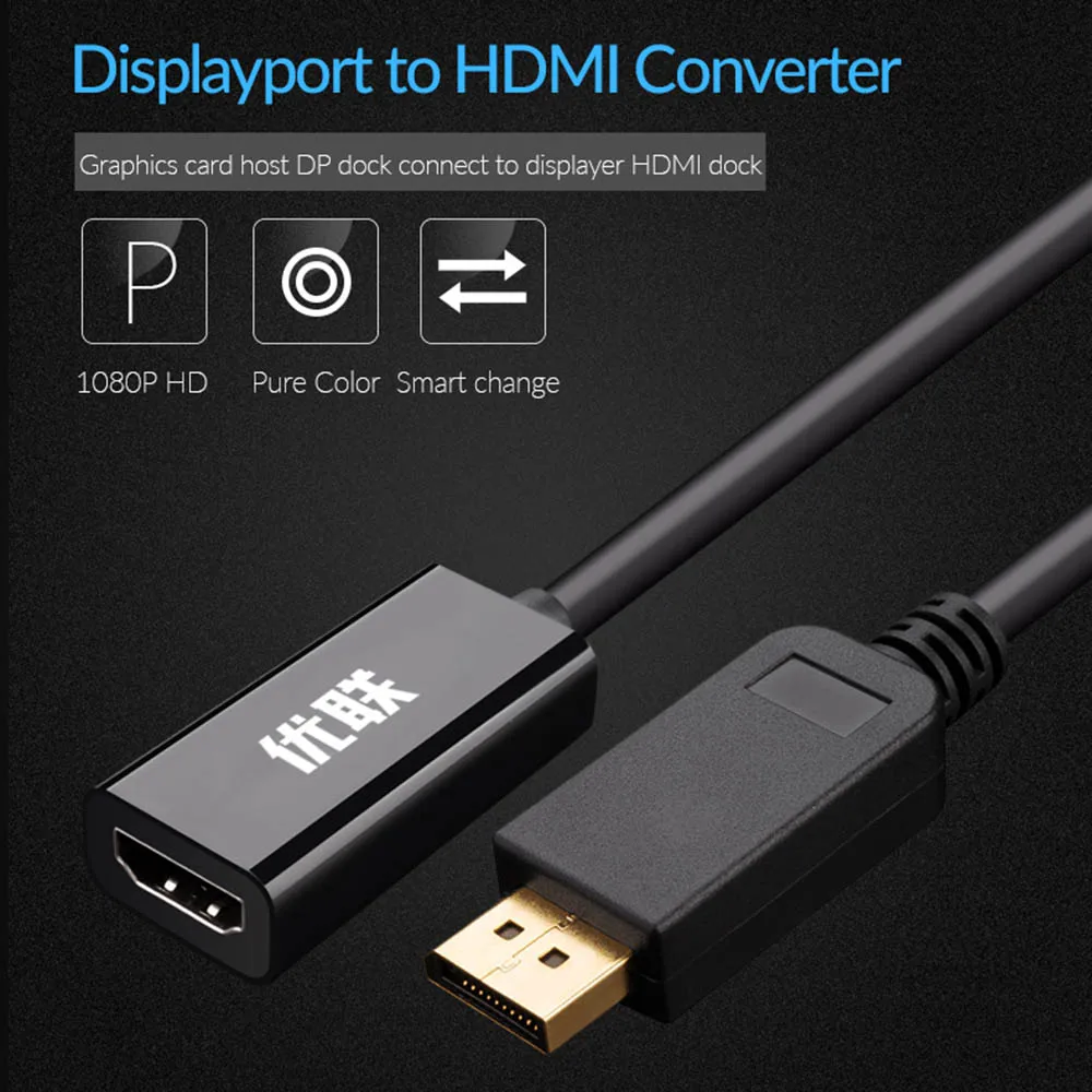 Unnlink Дисплей Порт DP к HDMI/VGA/DVI 21 см мужчин и женщин кабель Поддержка 1080P@ 60 Гц Дисплей порт конвертер для новой графической карты