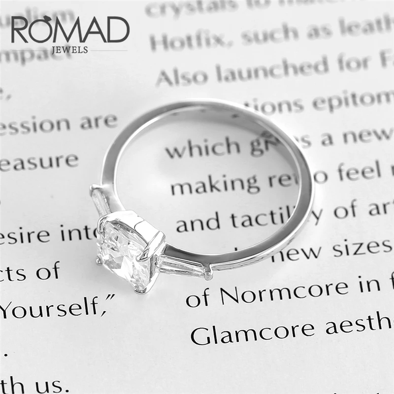 ROMAD кольцо с простым дизайном 4 коготь классические изящные кольца для женщин винтажное Свадебное