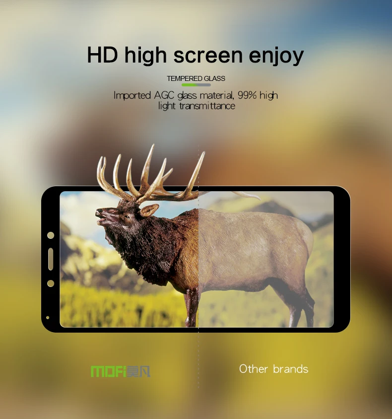 

For Xiaomi Redmi 6 5.45" Tempered Glass MOFI Full Screen Coverage Tempered Glass Screen Protector Film For Redmi 6