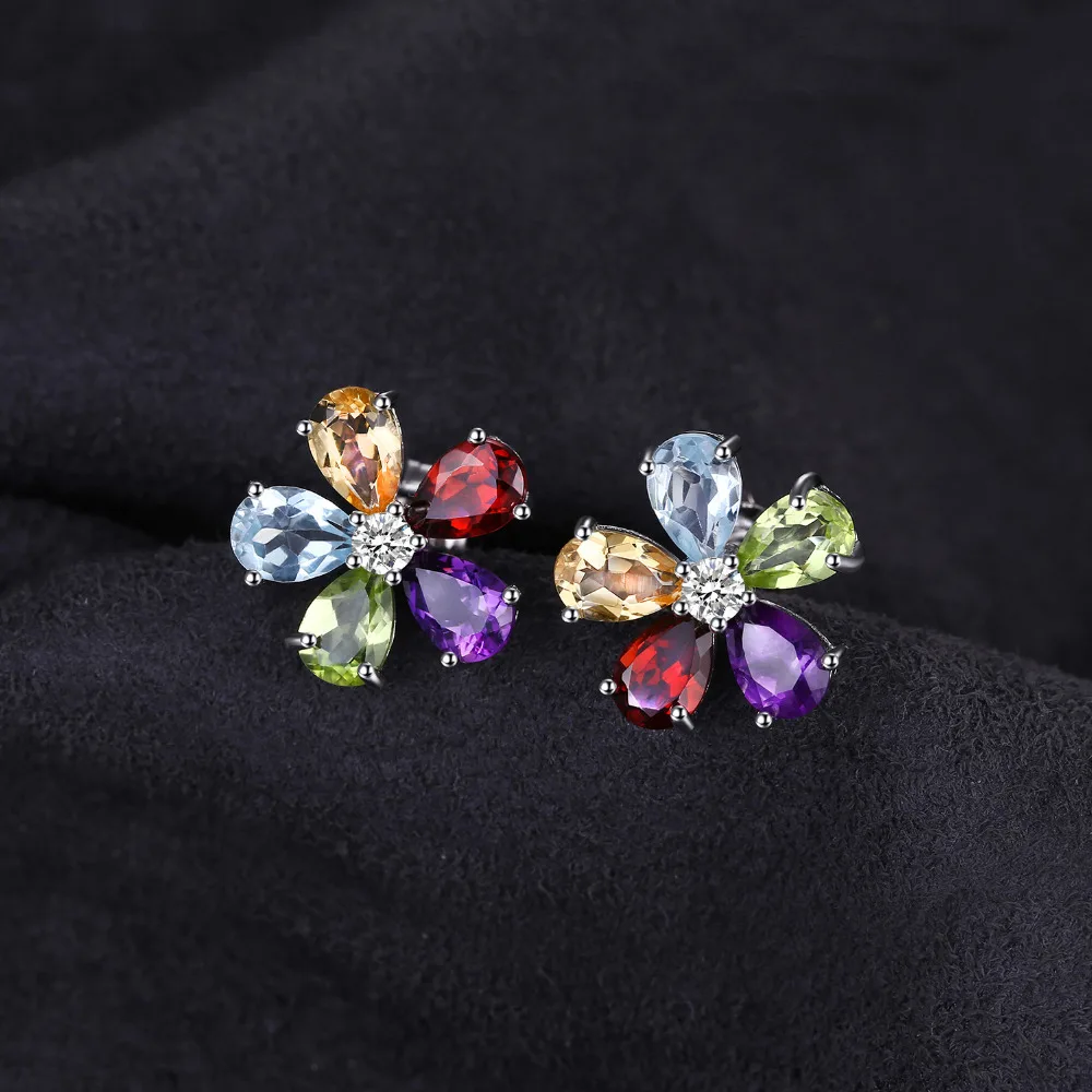 JewelryPalace цветок 4.3ct натуральный аметист цитрин гранат перидот голубой топаз