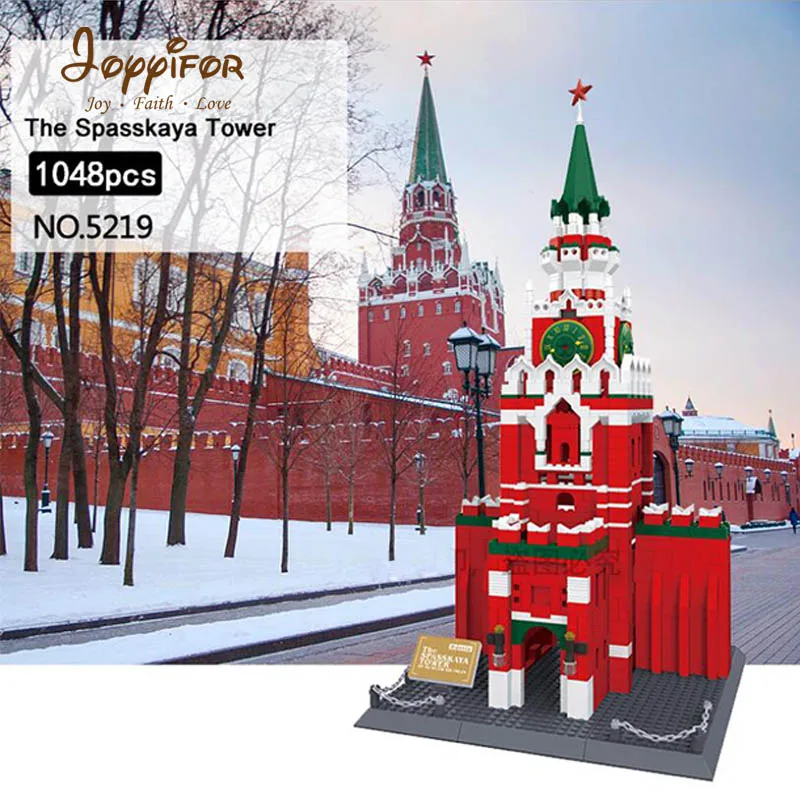 1048 шт. улица вид Спасская башня из кубиков игрушки строительный конструктор для детей Друзья ребенок совместим с