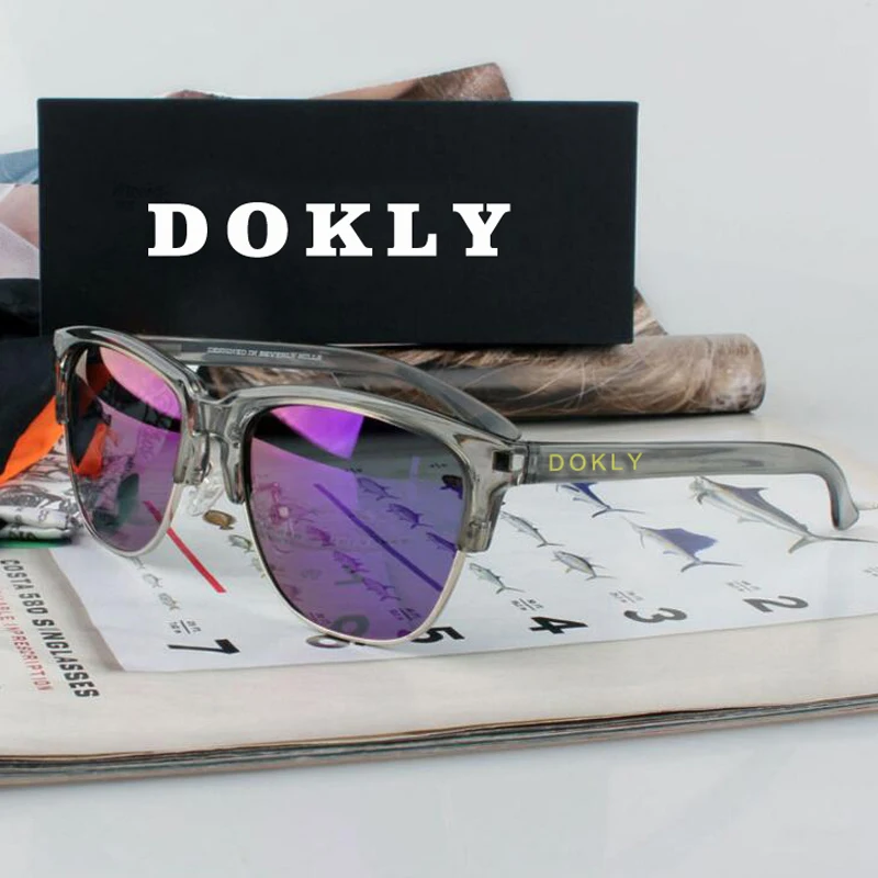 Dokly реального поляризованный Солнцезащитные очки для женщин зеркало Для мужчин и горе Для Мужчин Поляризованные Очки Полуободковые Защита от солнца Очки Óculos De Sol