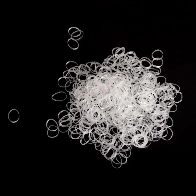 

Резинки для волос для фиксации хвоста Женские, прозрачные эластичные резинки для волос для маленьких круглых хвостов, 500 шт.