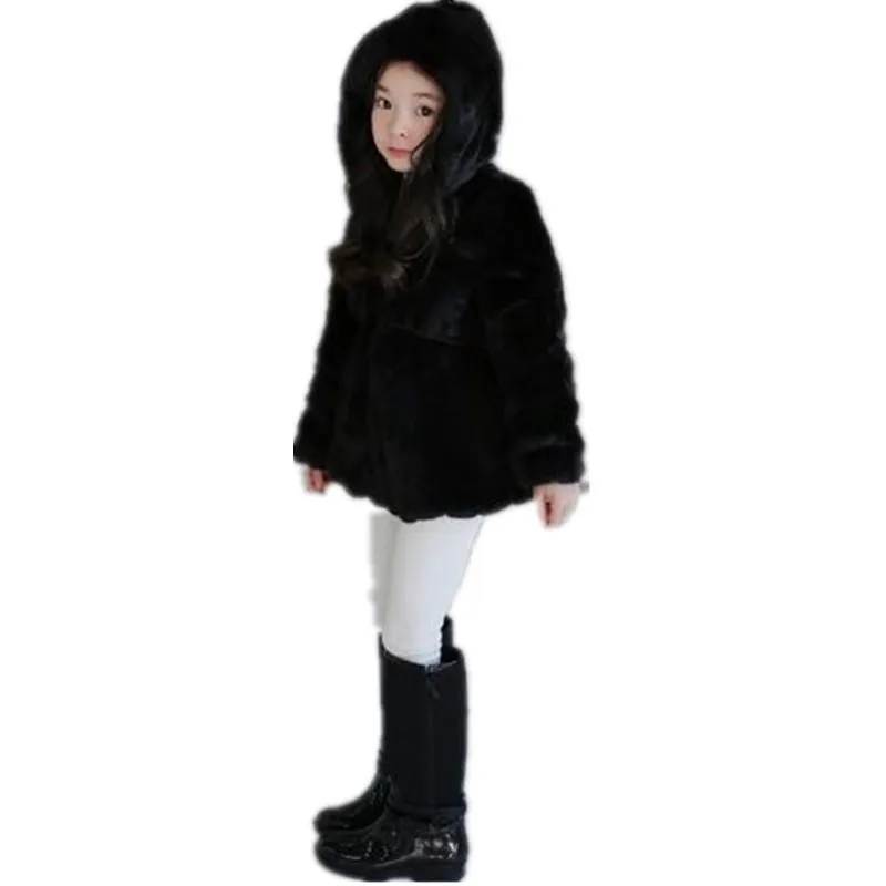 Furry 2018 Autumn Winter Girls Boys Baby Girl Faux Fur Jackets Coats Thicker Warm Parka Kids Cotton Hooded Infant Clothes N228 | Детская