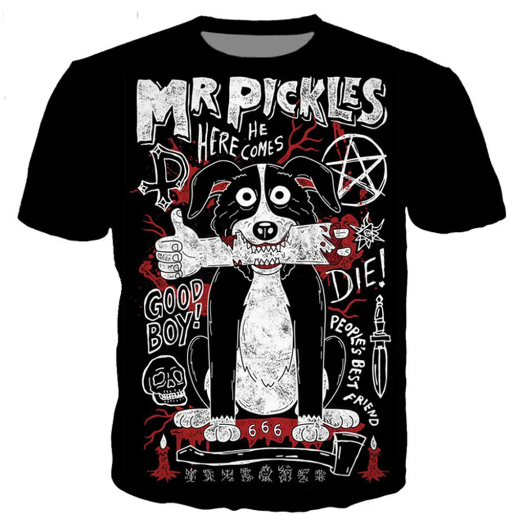 Новое поступление, Классическая Футболка Mr Pickles для мужчин и женщин, 3D принт, новинка, модная футболка в стиле хип-хоп, уличная одежда, повседневные летние топы