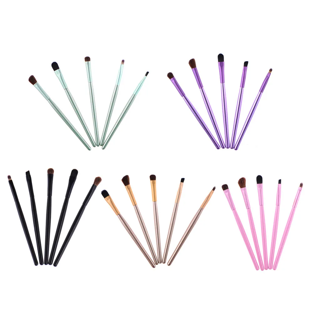 Новинка 5 шт./компл. профессиональные разноцветные кисти для макияжа с круглыми