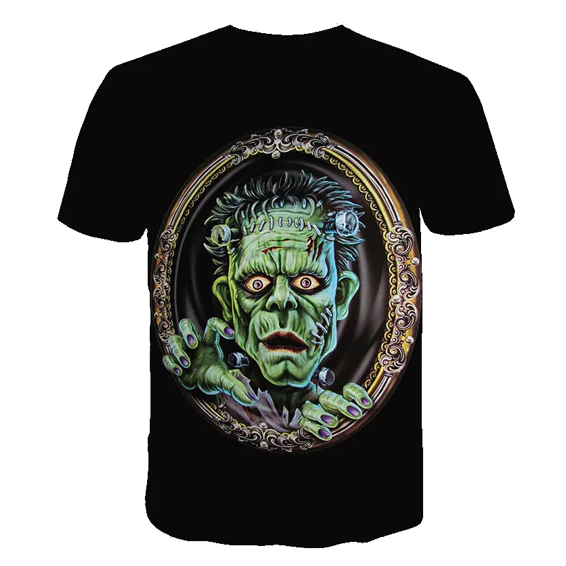 Темный рыцарь 3D Футболка с принтом Мужская джокер лицо Повседневная o-образным