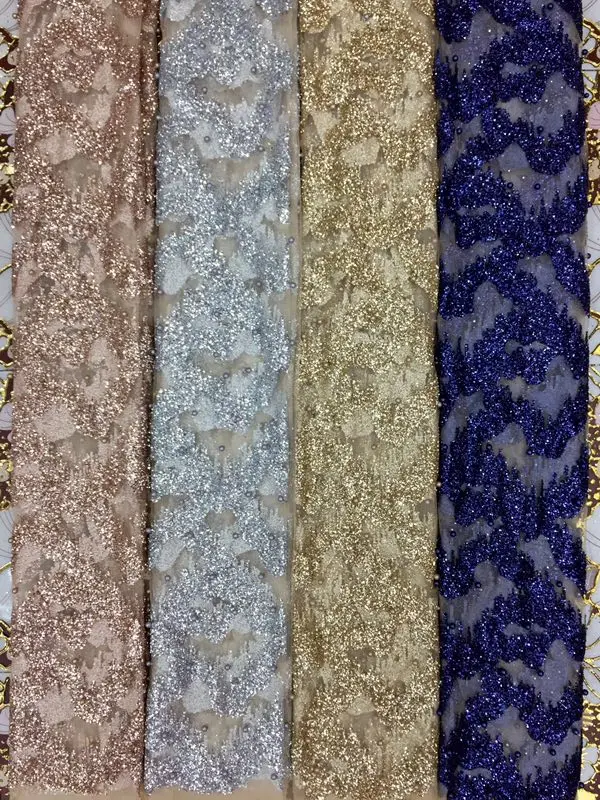 SU-D16106 Hot selling french net lace fabric with beads glued glitter fashion african tulle | Дом и сад