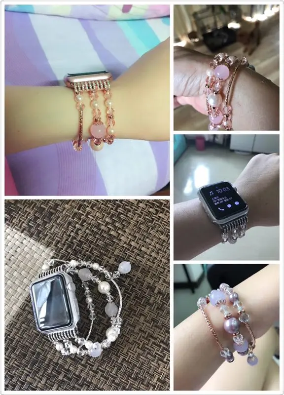 Женский браслет ручной работы для ювелирных изделий, ремешок для apple watch, серия 1, 2, 3, 4, браслет из агата с драгоценным камнем для iWatch 38 мм, 42 мм, 40 мм, 44 мм