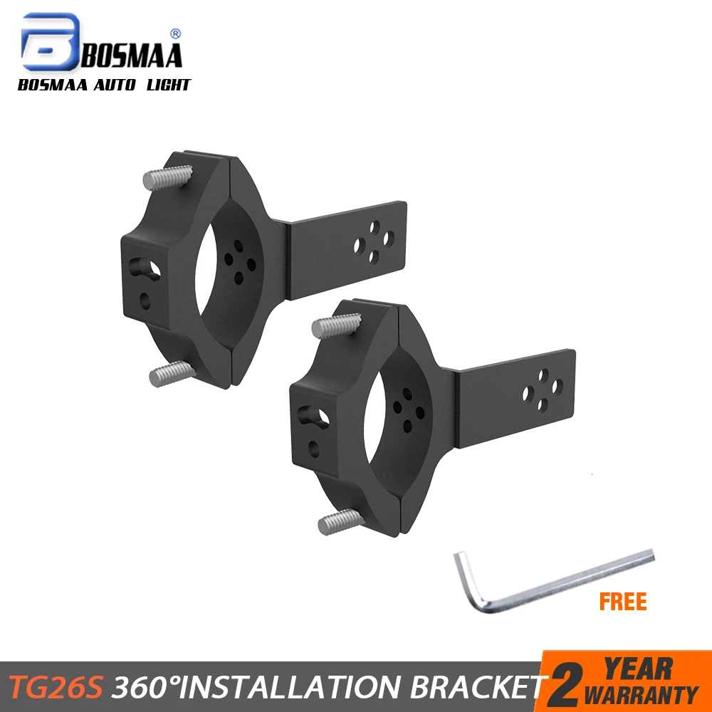 

BOSMAA 2pcs LED Headlight Bracket Tube Fork Mount Driving Fog Lamp Clamp Holder Stander For Cafe Racer Chopper Motorcycle