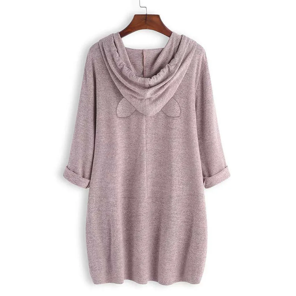 Размера плюс рубашка женская блузка Повседневные принты с кроличьими ушками на