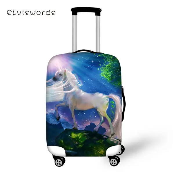 CDWX2613LMS ELVISWORDS мультяшный защитный чехол для чемодана с рисунком радужной лошади эластичный Пыленепроницаемый Чехол водонепроницаемые аксессуары для багажа - Цвет: CDWX2613LMS