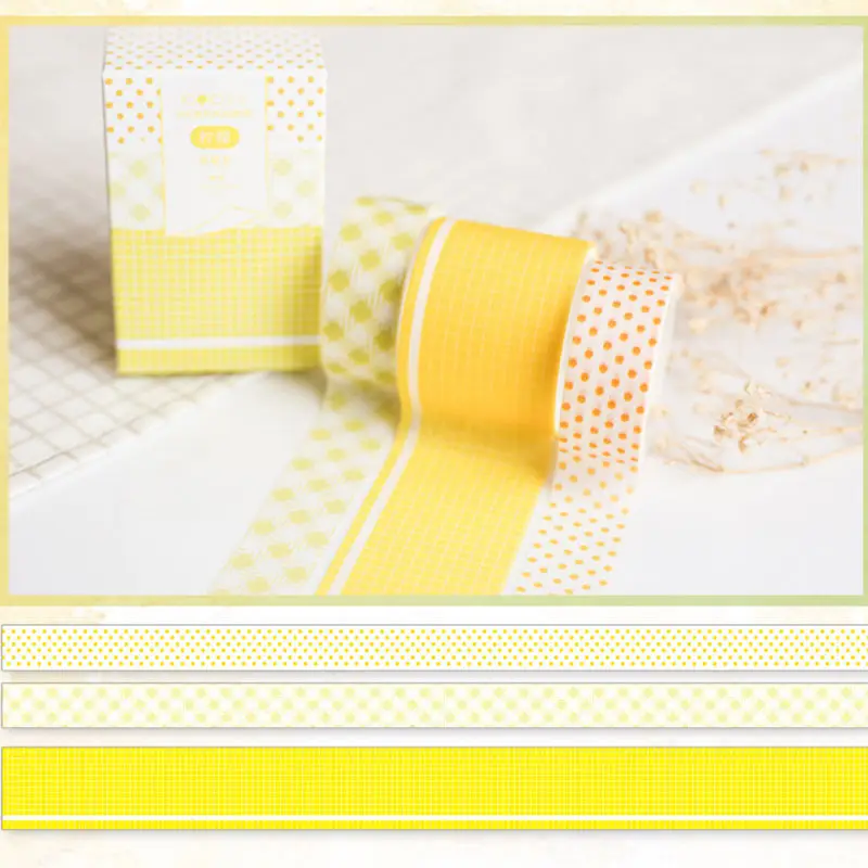 Coloffice 3 шт./компл. клейкая лента для маскировки с желтым лимоном Корейская