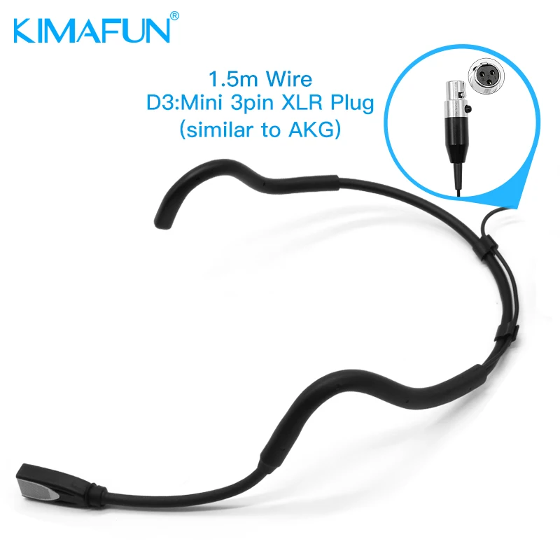 KIMAFUN KM-880 Профессиональный однонаправленный конденсаторный xlr гарнитура пение/хост микрофон для компьютера, launchpad, body pack - Цвет: D3