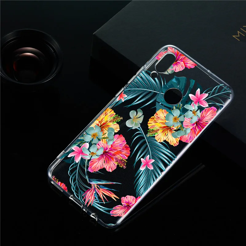 Чехол для Coque Huawei P20 Lite P30 Pro Mate 20 Lite Honor 10 7A 7C Pro P Smart Y6 Чехлы цветок Мягкий силиконовый чехол