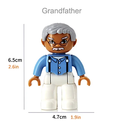 grandfather Строительные блоки персонажи серии family фигурки совместим с Duplo кирпичи Duplo совместимые фигурки пластиковые игрушки Детский подарок - Цвет: grandfather