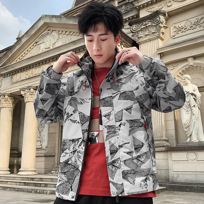 2019 весна осень Мужская Повседневная камуфляжное худи куртка мужская