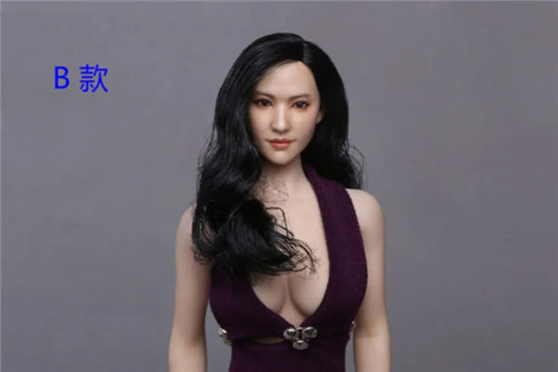 1/6 азиатская Красивая женская голова Liu Yifei Crystal с длинными вьющимися волосами для