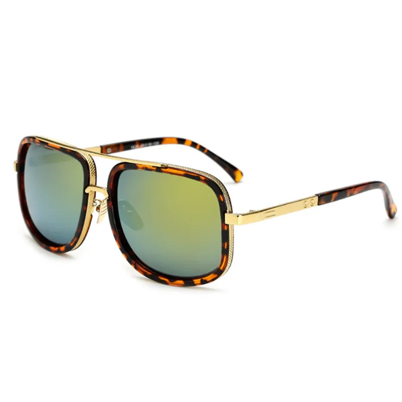 leopard gold Большие мужские солнцезащитные очки, мужские роскошные Брендовые женские солнцезащитные очки, квадратные мужские солнцезащитные очки Gafas de sol, женские солнцезащитные очки для мужчин и женщин - Цвет линз: leopard gold