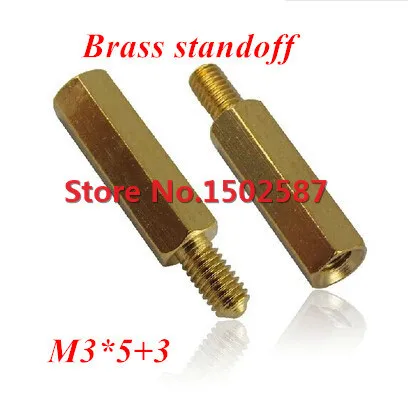 200 шт. M3 * 5 + 3 латунные шестигранные стойки прокладки Male x Female-5mm | Обустройство дома