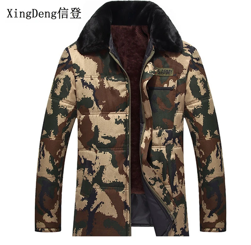 

Новинка 2018, водонепроницаемые хлопковые куртки XingDeng, Мужская камуфляжная модная зимняя теплая куртка с капюшоном, армейская верхняя одежда, пальто